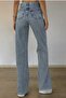 Women's Light Blue Snow Washed High Waist Lycra Comfortable 90's Loose Leg Jeans - 2