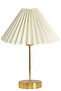 Liora Metal Gold Standing Pleated Cream Fabric Nightstand Lamp - 3