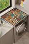 Clothes Dryer Top Organizer Mat Liquid-Proof Cover Mediterranean Mosaics