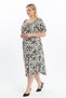 Apsen Women's Beige Square Neck Front Slit Sleeve Detailed Embroidered Viscon Dress 4507-125 - 6