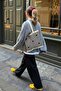 Women's Black Mosaic Knitted Tote Shoulder Bag