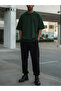 Power Fit – Oversize Forest Green T-Shirt & Black Pants Jogger Men's Tracksuit Set - 3