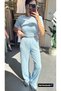Bubble Knitted Fabric Women's Casual Wear Set with Lace-Up Sides - 6