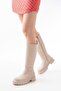 236-340 Beige Zippered Daily Women's Boots - 3