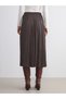 İzr New Season Elastic Waist Satin Pleated Skirt - 5