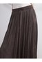 İzr New Season Elastic Waist Satin Pleated Skirt - 4