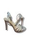 Silver Color Women's Platform Heeled Shoes – Ankle Buckle Night and Party Style - 6