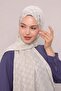 Light Beige Speckled Patterned Jacquard Capri Shawl - 3