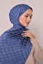 Denim Blue Speckled Patterned Jacquard Capri Shawl