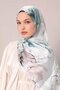 Seaweed Green Abstract Floral Pattern Twill Shawl - 3