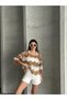 Women's Floral Motif Knitted Detailed Summer Top - 5