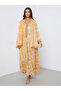 Yellow Floral Print Jalabiya with Scarf