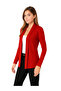 Red Solid Open Front Shrug - 4