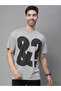 Men Grey Oversized Graphic Print T-Shirt