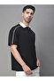 Men Black Oversized Polo T-Shirt with Contrast Trim - 4