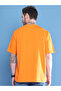 Men Orange Graphic Print Oversized T-Shirt - 2