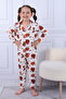 Girl's Front Button Print Pajamas Set 100% Cotton Sleepwear Set - 2