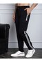 Men Black Side Stripe Cargo Pocket Joggers - 3