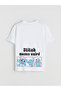 White Crew Neck Printed Girls' T-Shirt from Giyçık Store - 4