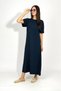 Women's Summer Short Sleeve Viscose Midi Length Crew Neck Dress - 4