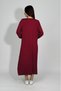 Women's Summer Long Sleeve Viscose Midi Length Crew Neck Dress Burgundy - 7