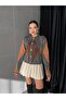Women's Coffee Baklava Patterned Cardigan - 2