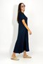 Women's Summer Short Sleeve Viscose Midi Length Crew Neck Dress - 5