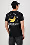 Comfort Fit Front & Back Printed T-Shirt – Black