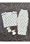 Black Bow Patterned Ecru Waffle Premium Pajama Set