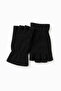 Men's Black Fleece Winter Fingerless Gloves (Standard)