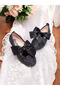 Girl's Black Silvery Orthopedic Sole Stylish Ballet Flat