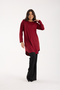 Women's Burgundy Striped Long Sleeve Tunic
