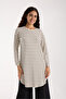 Women's Stone Color Striped Long Sleeve Tunic - 7