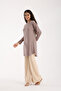Women's Mink Color Striped Long Sleeve Tunic - 8