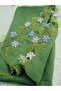 Handcrafted Needle Embroidered Prayer Cover Dowry Cover Mevlit Headscarf Crepe Fabric 145X75 cm - 6