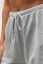 Women's Gray Premium Quality Adjustable Waist Striped Loose Leg Sweatpants with Pockets - 4