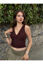Women's Lace Detailed Seersucker Textured Crop Blouse