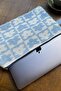 Soft Furry Floral Patterned Knitwear Laptop & MacBook & Tablet Case 13"-14" Inch Compatible Blue-White - 4