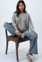 Women's Mink Boat Neck Bat Sleeve Boucle Sweater Alc-X14441 - 2