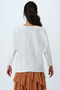 Women's Vanilla Boat Neck Bat Sleeve Boucle Sweater Alc-X14441 - 4