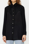 Black Ruffled Chiffon Woven Shirt TCTSS24TG00014 - 2