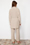 Beige Belted Woven Aerobin Shirt-Pants Set TCTSS23US00018 - 6