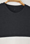 Antrasit Oversize/Geniş Kesim Renk Bloklu Dokulu T-Shirt TMNSS25TS00065 - 14