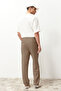 Bej Pileli Klasik Baggy Fit Kumaş Pantolon TMNSS24PL00024 - 7