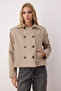 Bej Kruvaze Oversize Kısa Trençkot TWOAW26TR00020 - 2
