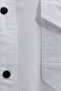 Men's Regular Fit Relaxed Fit Double Pocket Sports Collar Denim Off White Shirt - 6