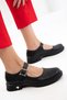 Black Women's Loafer Shoes 21057