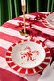 2'li Yılbaşı Şeker Kamışı Pasta Tabağı 20cm & 2'li Çizgili Servis Tabağı 26cm TPHAW26TBK00010 - 2