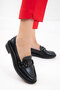Black Women's Loafer Shoes 21095 - 2