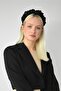 Extra Gathered Black Satin Crown